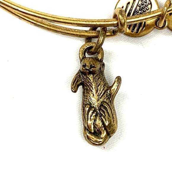 Alex and Ani Otter Charm Bracelet Silver Gold - Expands 2"- 3.5" - Picture 2 of 3